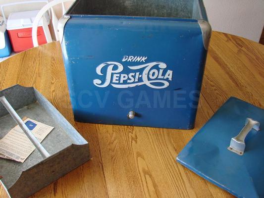 1950's Pepsi Ice Chest Cooler with Orginal Box Image