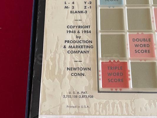 1954 Production & Marketing Company Deluxe Scrabble Board Game Image