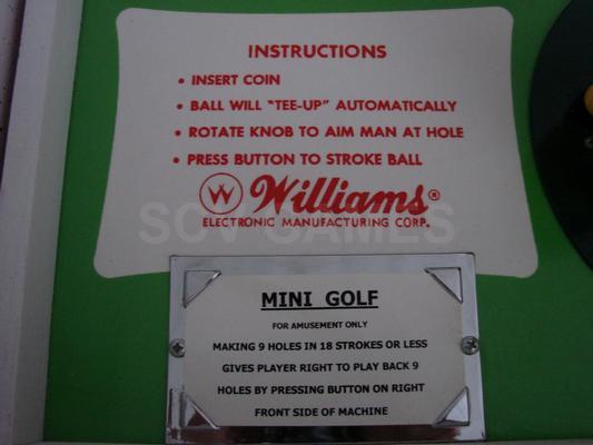 1964 Williams Mini Golf Pinball Machine Image