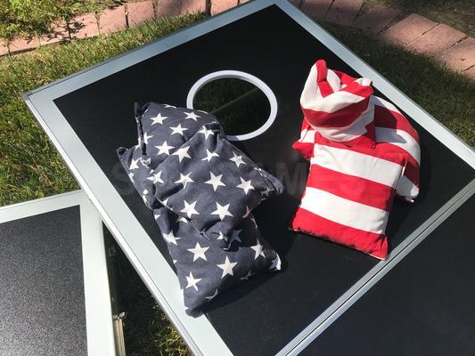Backyard Champs Cornhole Set with American Stars and Stripes Bags Image