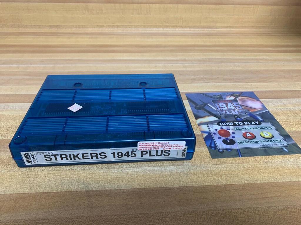 Neo Geo Strikers 1945 Plus MVS Cartridge and Header