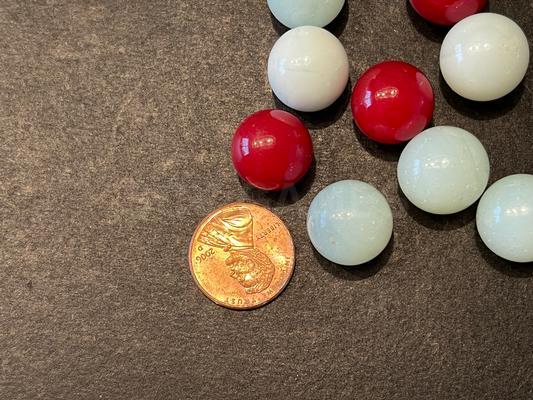 Vintage Pinball White and Red Marbles Image